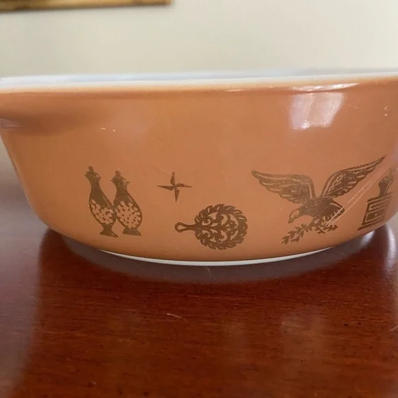 Vintage 60's Pyrex Federal Eagle 471 Brown Oval Baking  Casserole Dish 1 pint - Picture 9 of 11